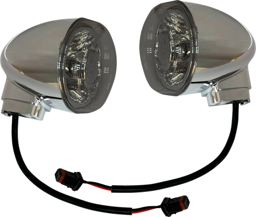 Drag Specialties Turn Signal - Rear - Smoke/Amber - Chrome 2020-2315