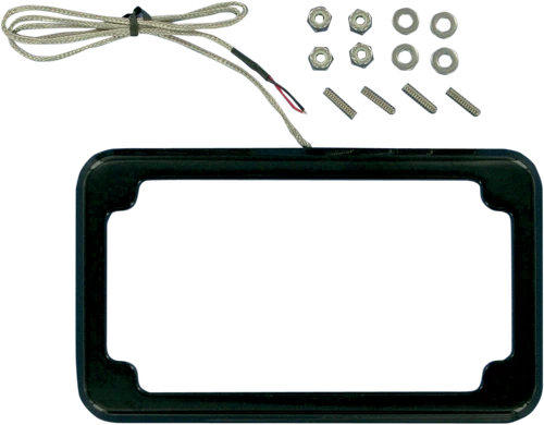 Cycle Visions Beveled License Plate Frame - Black - With Plate Light CV-4616B