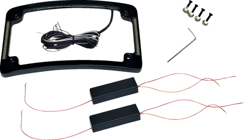 Custom Dynamics Tri-Radius License Plate Frame With Flushmount Leds - Black TF06-B