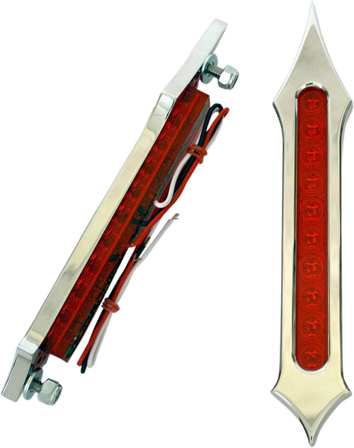 Accutronix Bag Light - Tribal Slotted - Red Lens - Chrome BL01-LSC