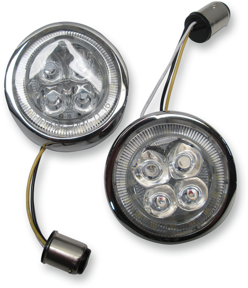 Ciro Front Signal Light Inserts - Chrome - Amber Lens 45400