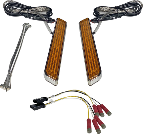 Custom Dynamics Led Fork Light - Amber - Chrome CD-FORK-UNV-AC