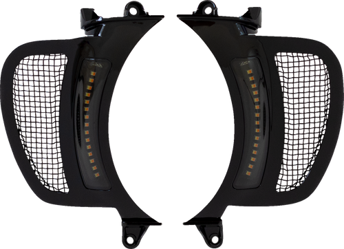 Custom Dynamics Led Vent Insert - Amber/White - Black W/ Black Mesh CD-RG-V-AW2-BB