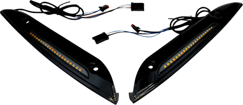 Custom Dynamics Windshield Trim - Sequential Turn Signal - Black CD-RG-SWT-AW2-B