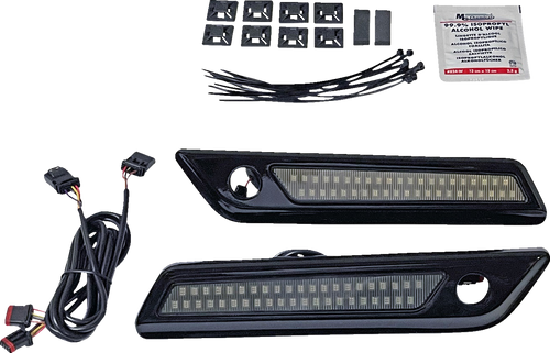 Custom Dynamics Latch Light - Saddlebag - Dual Color - Smoke - Black CD-SBL-DC-SB