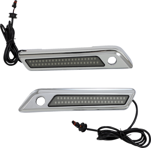 Custom Dynamics Latch Light - Saddlebag - Dual Color - Smoke - Chrome CD-SBL-DC4-SC
