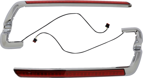 Custom Dynamics Led Saddlebag Light - Red - Chrome CD-SB-SIDE-RC