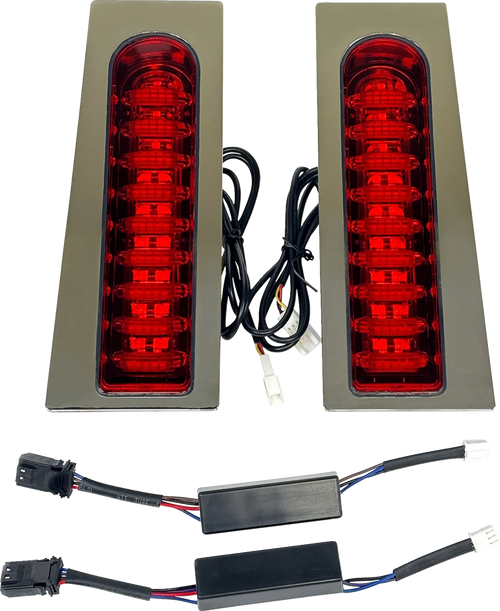 Custom Dynamics Probeam Auxiliary Fillerz - Run/Brake/Turn - Red Lens - Chrome PB-FILL-23-RC