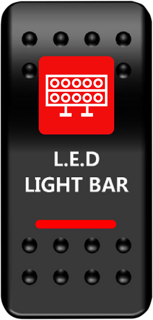 Moose Offroad Rocker Switch - Lightbar - Red LLB-PWR-R