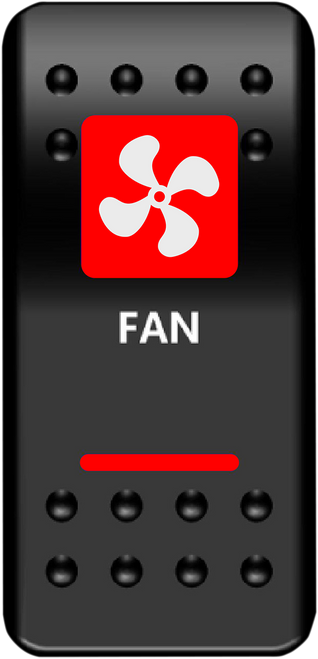 Moose Offroad Rocker Switch - Fan - Red FAN-PWR-R