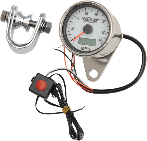Drag Specialties Programmable Mini Electronic Speedometer With Odometer/Tripmeter - 2.4" - Polished 2210-0175