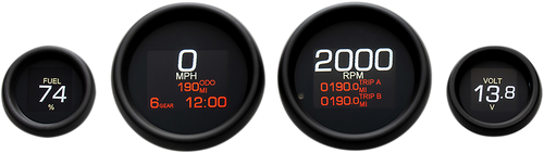 Dakota Digital Mlx 4-Gauge Instrument Kit - Black Bezel MLX-8496-K