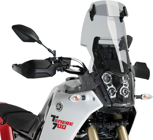 Puig Hi-Tech Parts Touring Windscreen W/Visor - Smoke - Tenere 700 3728H