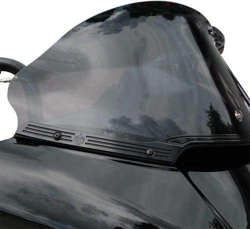 Klock Werks Flare Windshield Trim - Logo - Blacked Out - Harley-Davidson KWW-01-0582