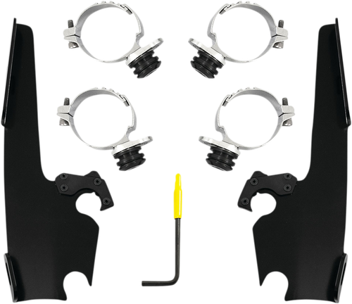 Memphis Shades Fats/Slim Windshield Trigger Lock Complete Mount Kit - Black - Xl MEB2054