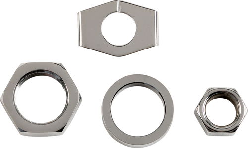 Colony Nuts With Washers Kit - Rear/Axle - Hex - Chrome - '36-'72 Harley-Davidson 8160-4
