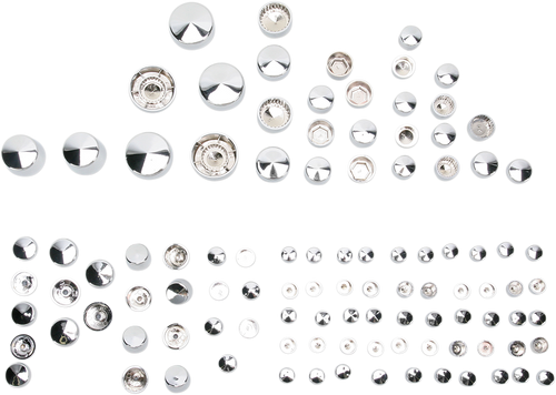 Drag Specialties Bolt Cover Kit - Deluxe/Engine - Chrome - Fxcw/Fxcwc Rocker 2401-0690