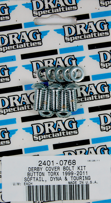 Drag Specialties Bolt Kit - Derby Cover - Smooth/Button-Head/Torx - Dyna/Softail/Touring 2401-0768