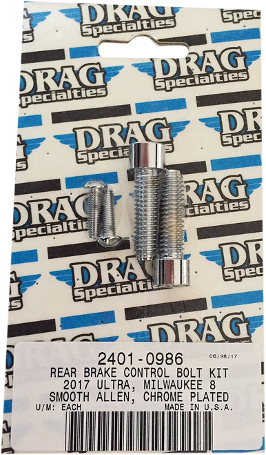 Drag Specialties Bolt Kit - Rear Brake Control - Smooth/Socket-Head - Chrome - M8 2401-0986