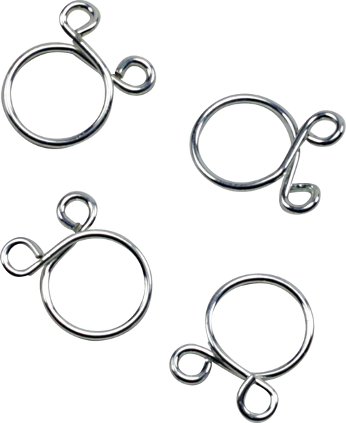 All Balls Refill Clamp Kit - Fuel Line/Wire - Flat Ear - Silver - 9.8 Mm - 4 Pack FS00051