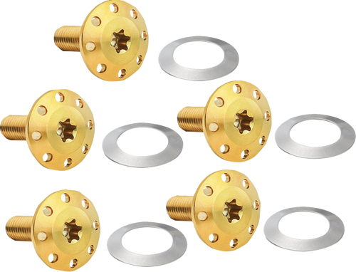Arlen Ness Bolt Kit - Holeshot/Front/Floating/Brake Rotor - Spoke Mount - Gold - 5 Pack 300-908