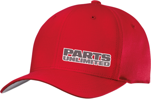 Throttle Threads Parts Unlimited Curved Bill Hat - Red - Small/Medium PSU29H51RDSM