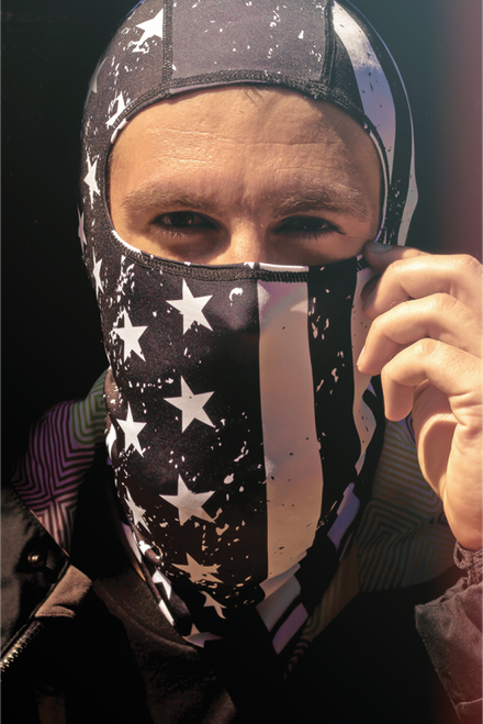 Zan Headgear Balaclava - Black/White - Flag WBP091