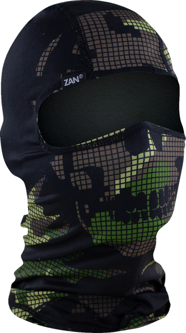 Zan Headgear Polyester Balaclava - Digi Woodland Camo Skull WBP594