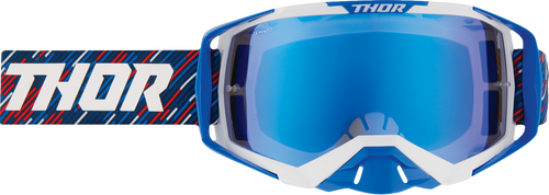 Thor Activate Goggle - Stripes - Red/White/Blue - Blue Mirror Lens 2601-3708