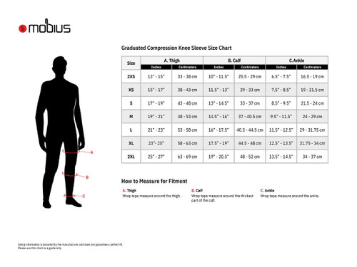 Mobius Graduated Compression Knee Sleeves - Large 2190204