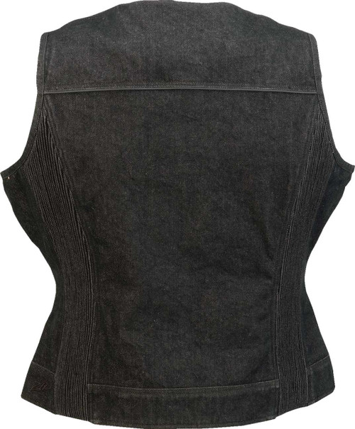 Z1R Women'S Denim Vest - Black - Small 2831-0107
