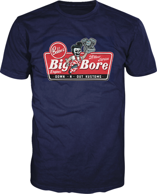 Lethal Threat Down-N-Out Big Bore T-Shirt - Navy - Large DT10048L