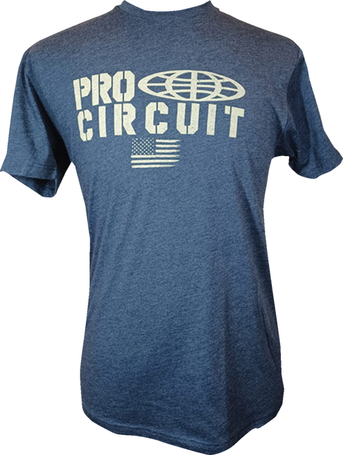 Pro Circuit Logo Flag T-Shirt - Heather Navy - 3Xl 646200-060