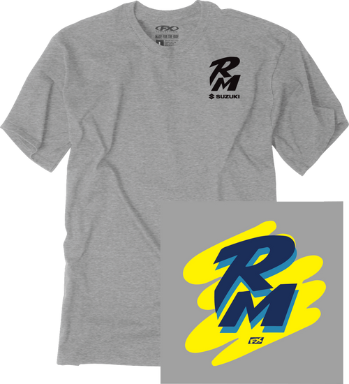 Factory Effex Suzuki Retro Rm T-Shirt - Heather Gray - Medium 28-87412