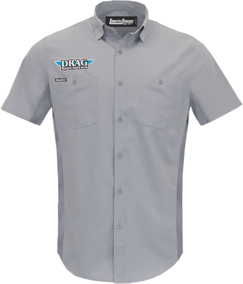 Throttle Threads Drag Specialties Vented Shop Shirt - Gray - Medium DRG31ST26GYMD