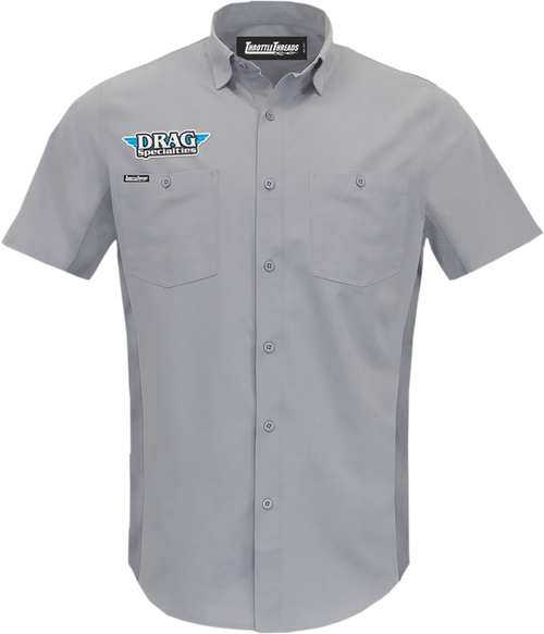 Throttle Threads Drag Specialties Vented Shop Shirt - Gray - Large DRG31ST26GYLG