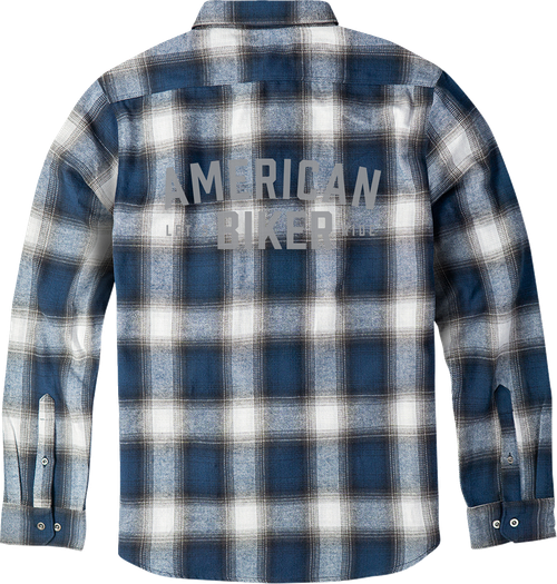American Biker American Biker Mr Piston Flannel Shirt - Blue - 3Xl ABBPISTON02ST61BL3R