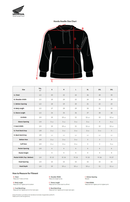 Honda Apparel Honda Zip Hoodie - Black - Medium 3050-6539