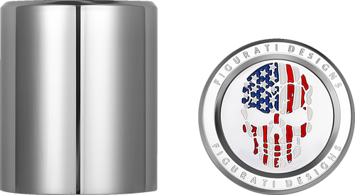 Figurati Designs Docking Covers - Red/White/Blue American Flag Skull - Silver FD24-DC-2730-SS