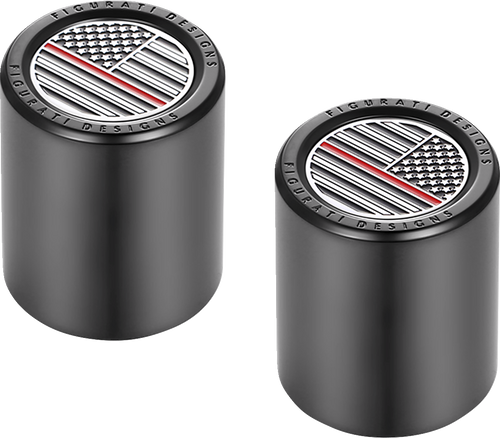 Figurati Designs Docking Covers - American Flag - Red Line - Short - Black FD75-DC-2530-BK