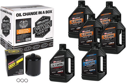 Maxima Racing Oil Evolution Mineral 20W-50 Oil Change Kit - Black Filter 90-069016PB