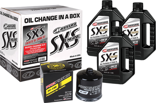 Maxima Racing Oil Sxs Synthetic Oil Change Kit - Polaris Turbo - 5W-50 90-189013-TXP