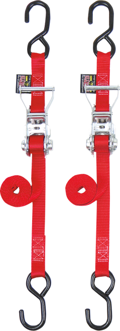 Powertye Mfg. Ratchet Tie-Downs - 1" X 6' - Red 32271