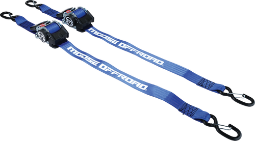 Moose Offroad Retractable Ratcheting Straps - 2" X 10' - Blue 3920-0539
