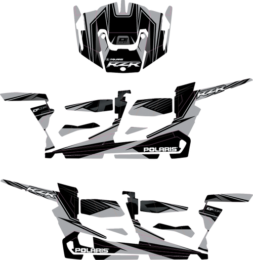 D'Cor Visuals Complete Graphics Kit - Silver/Black - 4-Door - Rzr 20-60-119
