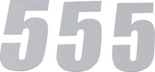 D'Cor Visuals Sx Plate Number - #5 - White - 6" 45-16-5