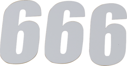 D'Cor Visuals Sx Plate Number - #6 - White - 6" 45-16-6