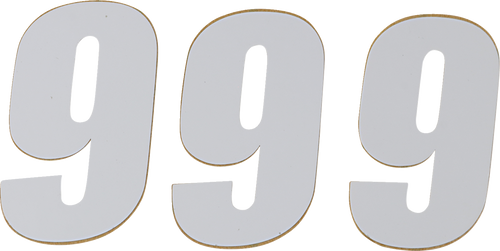 D'Cor Visuals Sx Plate Number - #9 - White - 6" 45-16-9