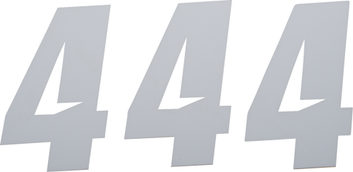 D'Cor Visuals Slash Number Plate - #4 - White - 6" 45-30-4