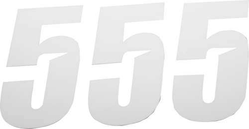 D'Cor Visuals Slash Number Plate - #5 - White - 4" 45-28-5